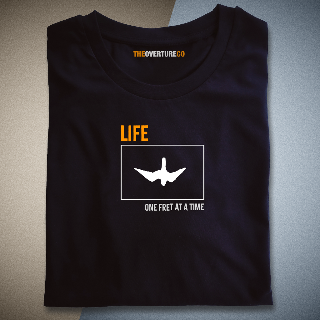 Guitar Shirt Gift For Guitarists. Life One Fret at a Time Single Fret Shirt