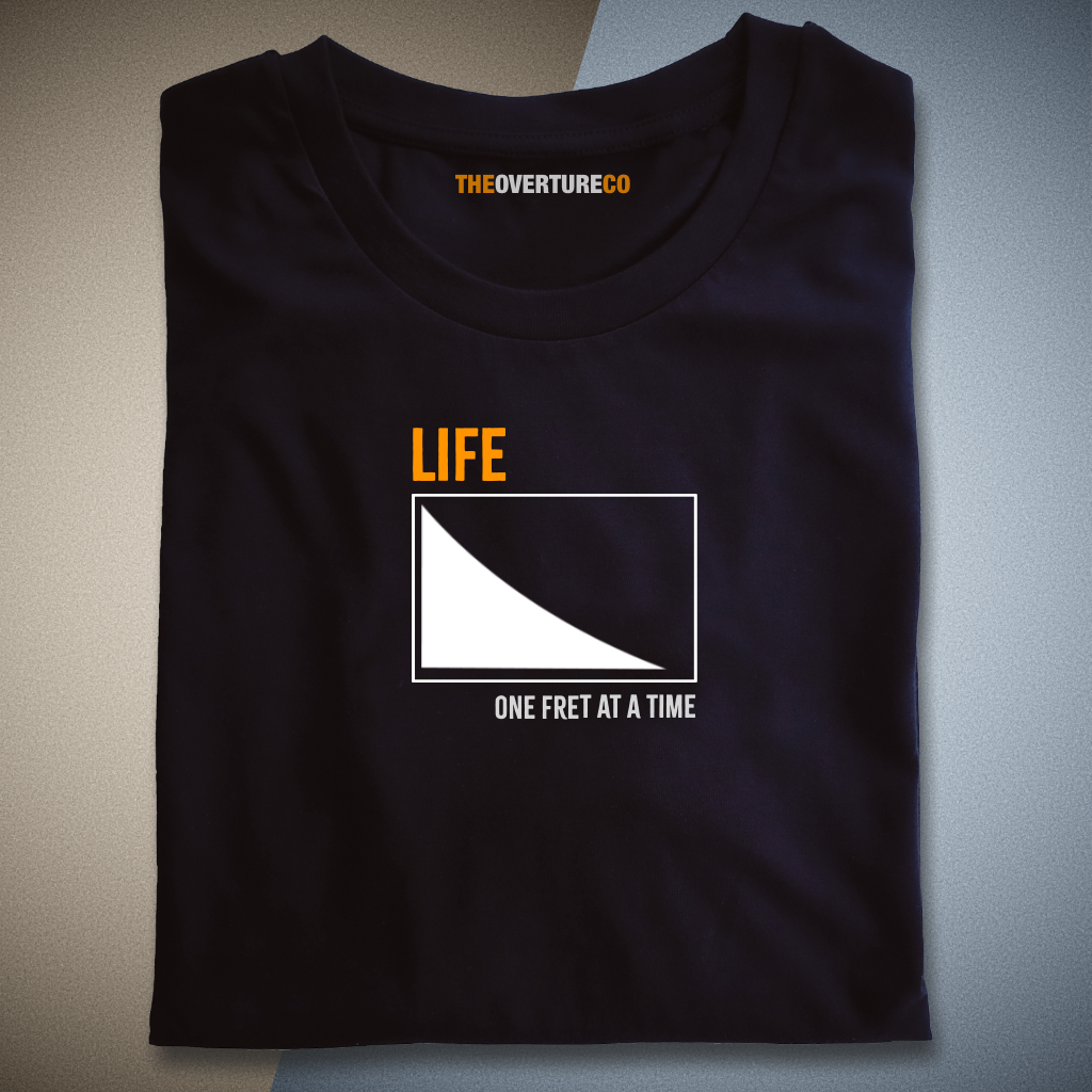 Guitar Shirt Gift For Guitarists. Life One Fret at a Time Single Fret Shirt