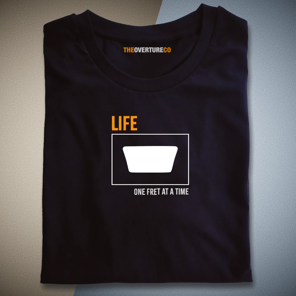 Guitar Shirt Gift For Guitarists. Life One Fret at a Time Single Fret Shirt