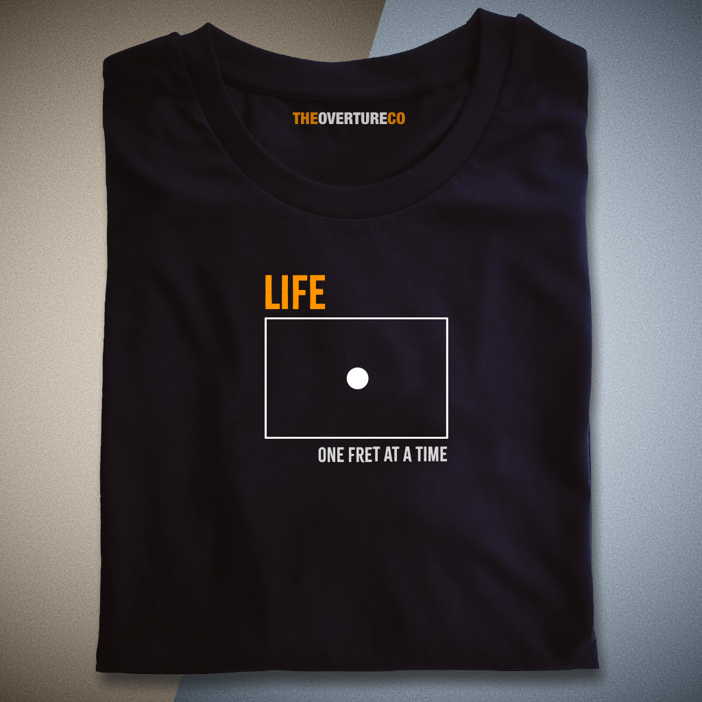 Guitar Shirt Gift For Guitarists. Life One Fret at a Time Single Fret Shirt