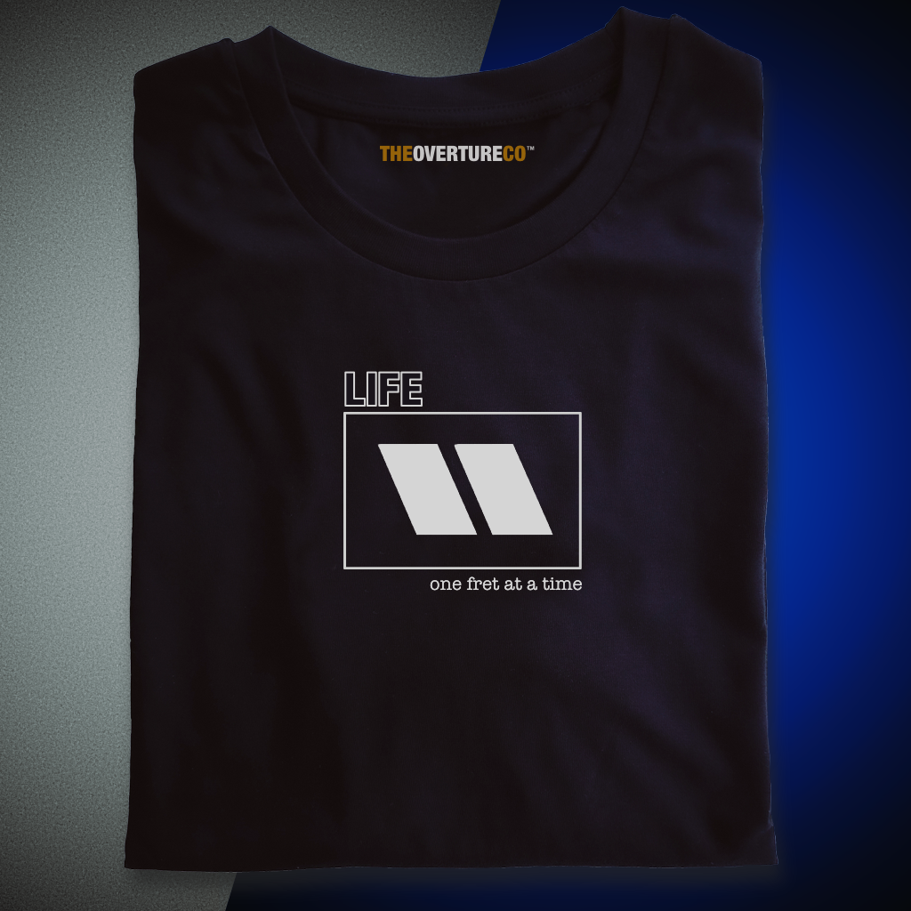 Guitar Shirt Gift For Guitarists. Life One Fret at a Time Single Fret Shirt