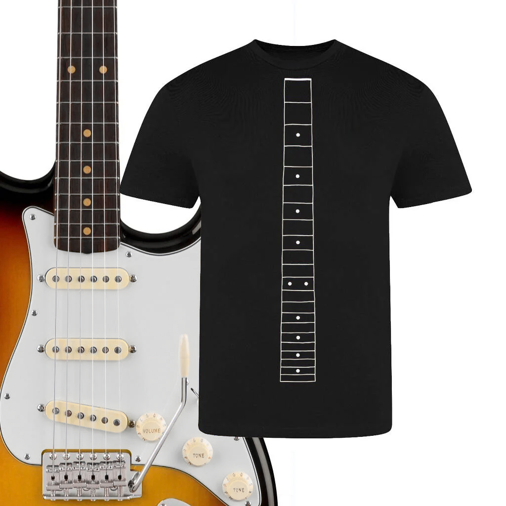 Guitar Shirt. Gift For Guitarists 'Jimi Dot inlay neck'