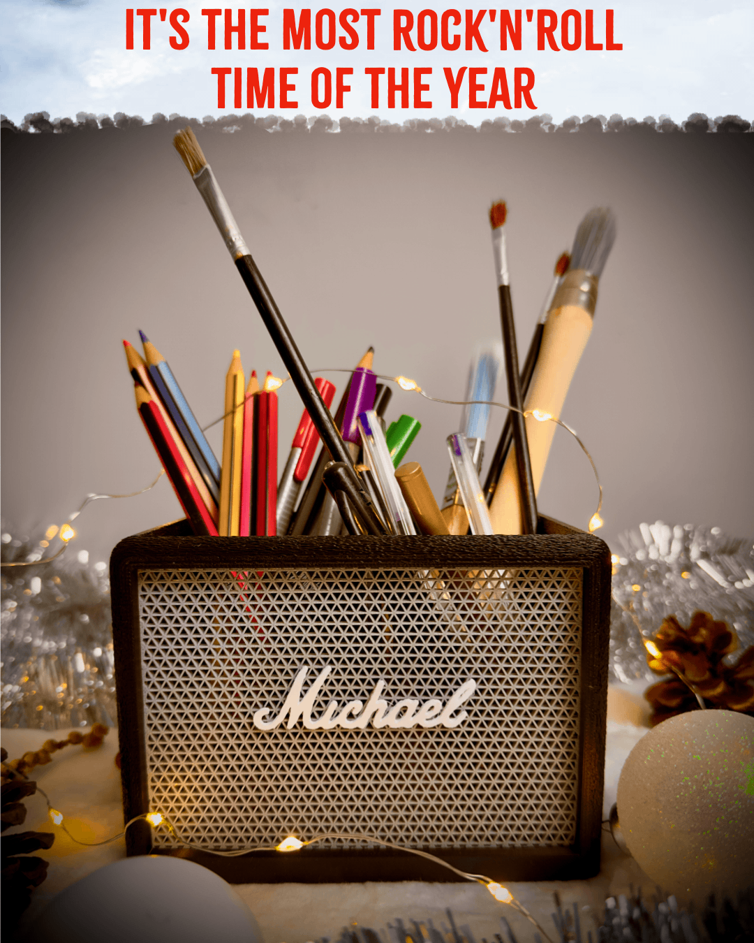 Personalised Marshall Desk Tidy Gift for Guitar Players