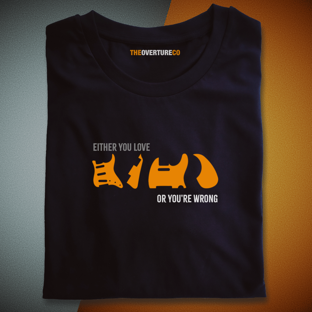 Gift for Guitarists, Guitar Shirt  “Either You Love Guitars or You’re Wrong”