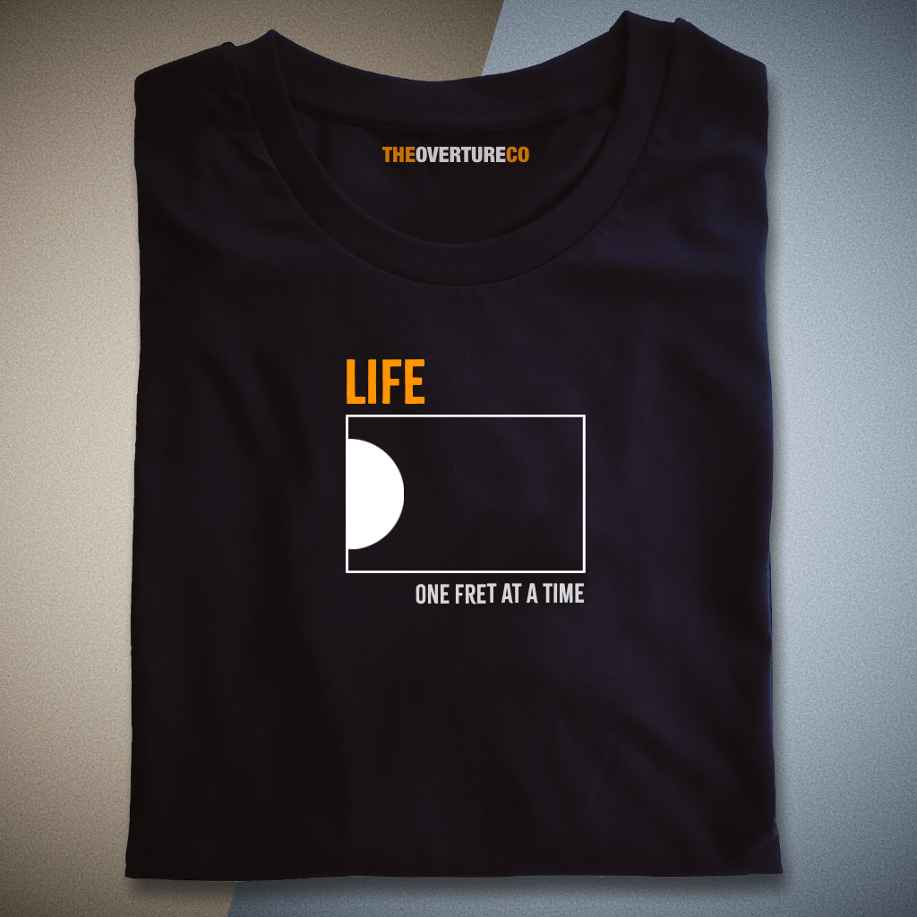 Guitar Shirt Gift For Guitarists. Life One Fret at a Time Single Fret Shirt