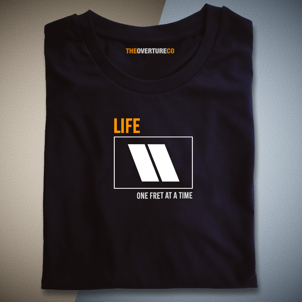 Guitar Shirt Gift For Guitarists. Life One Fret at a Time Single Fret Shirt