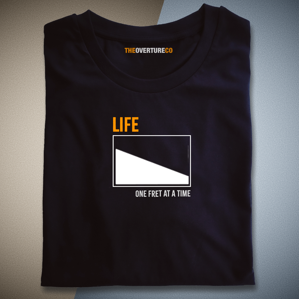 Guitar Shirt Gift For Guitarists. Life One Fret at a Time Single Fret Shirt