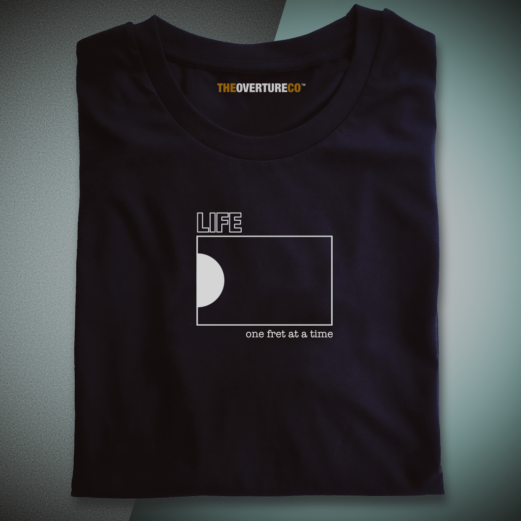 Guitar Shirt Gift For Guitarists. Life One Fret at a Time Single Fret Shirt