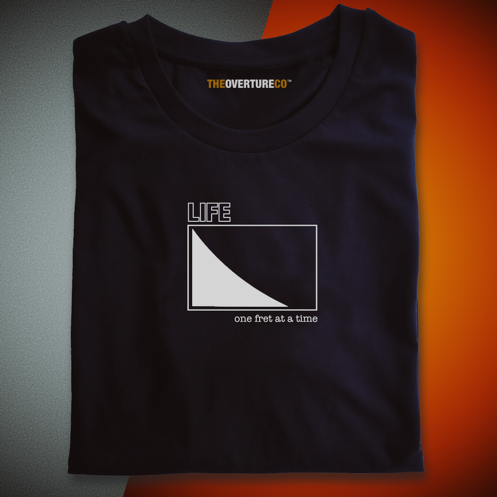 Guitar Shirt Gift For Guitarists. Life One Fret at a Time Single Fret Shirt