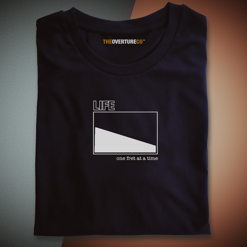 Guitar Shirt Gift For Guitarists. Life One Fret at a Time Single Fret Shirt